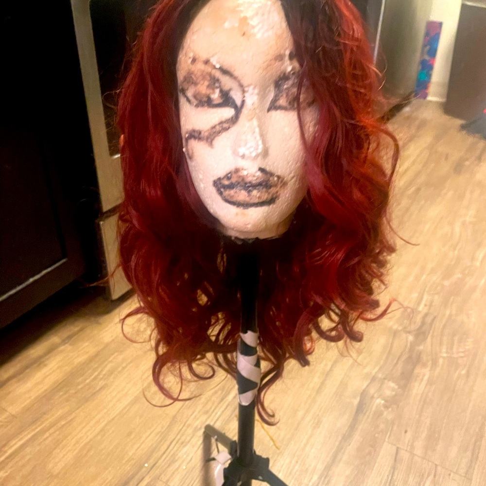 Human hair blend Sis lace front wig